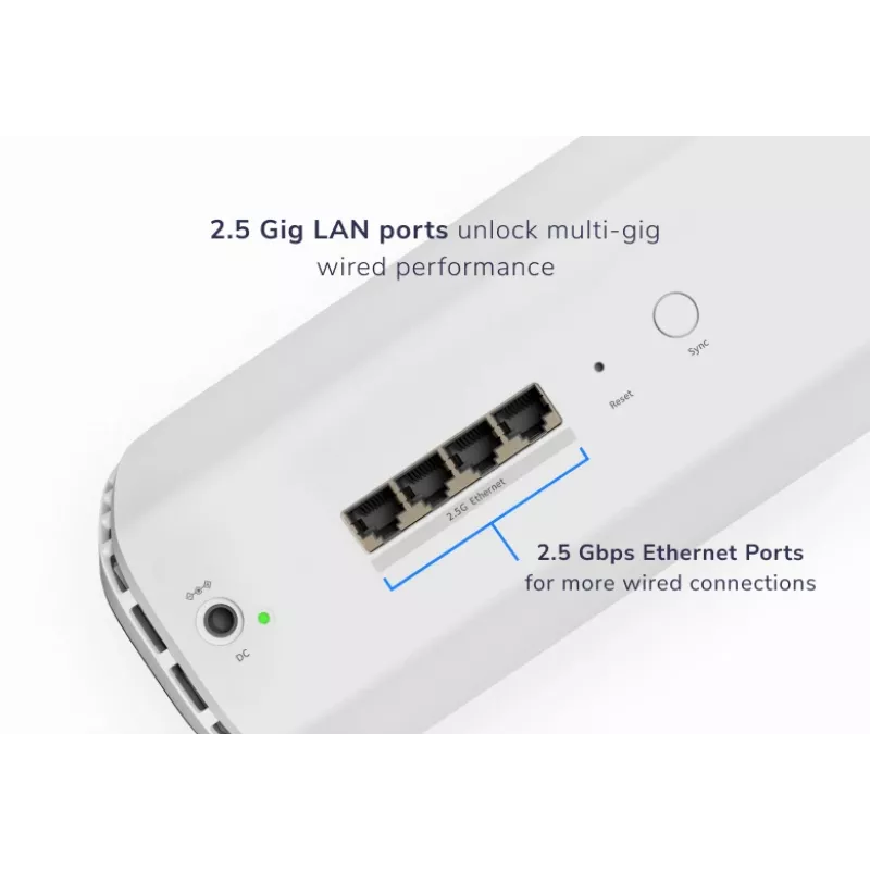 NETGEAR Orbi 870 Tri-band (2,4 GHz / 5 GHz / 6 GHz) Wi-Fi 7 (802.11be) Baltas 4 vidinės