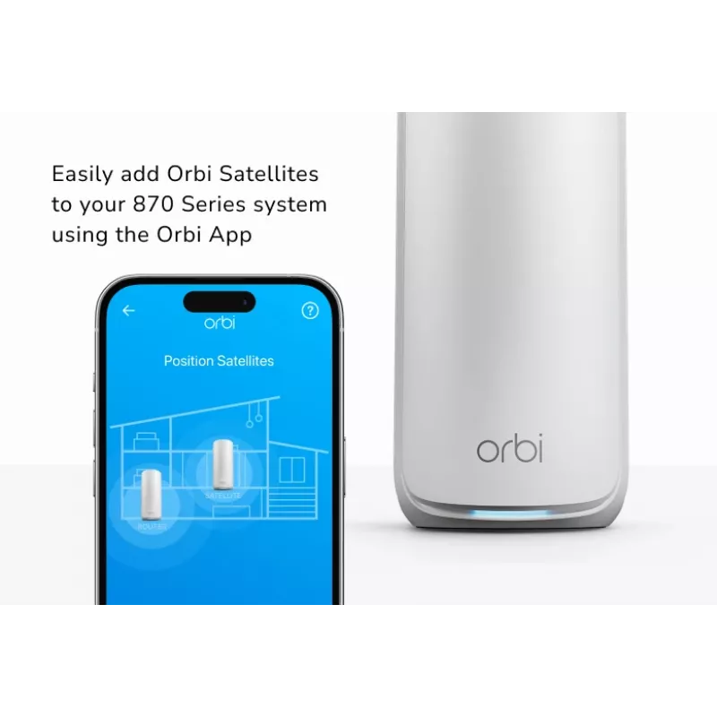 NETGEAR Orbi 870 Tri-band (2,4 GHz / 5 GHz / 6 GHz) Wi-Fi 7 (802.11be) Baltas 4 vidinės