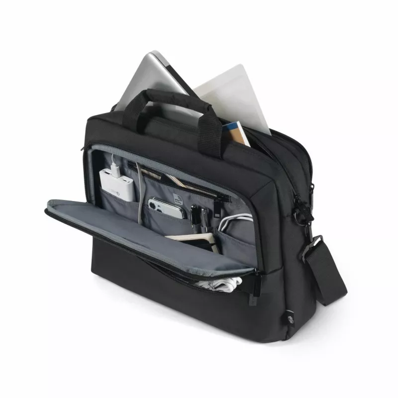DICOTA Eco Top Traveller Core – 13–14,1 col. nešiojamojo kompiuterio krepšys – juodas / 300D 100 % perdirbtas PET poliesteris