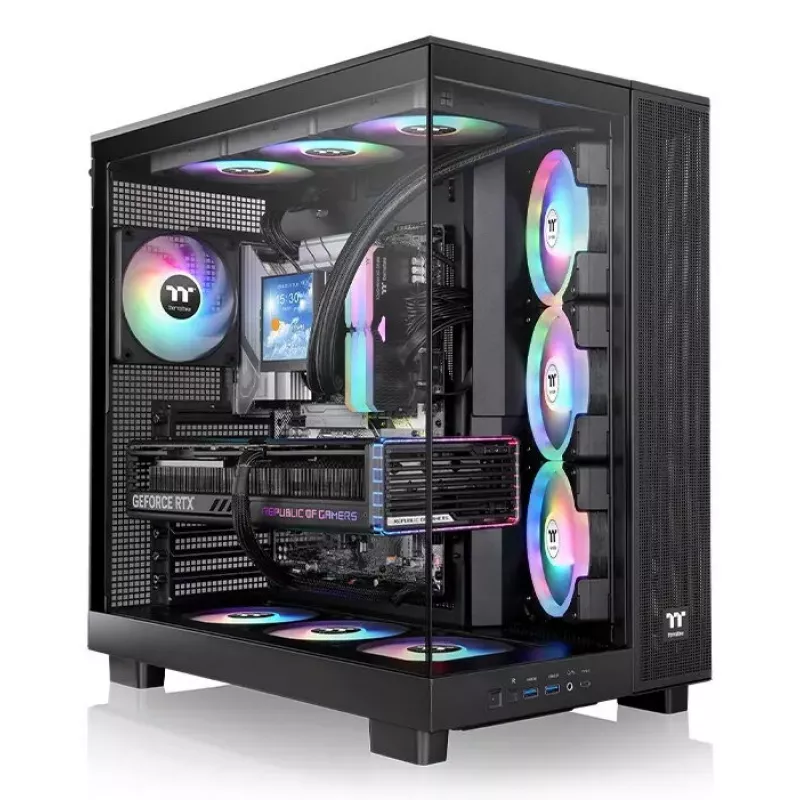 Thermaltake View 380 XL TG ARGB Midi Tower korpusas, juodas