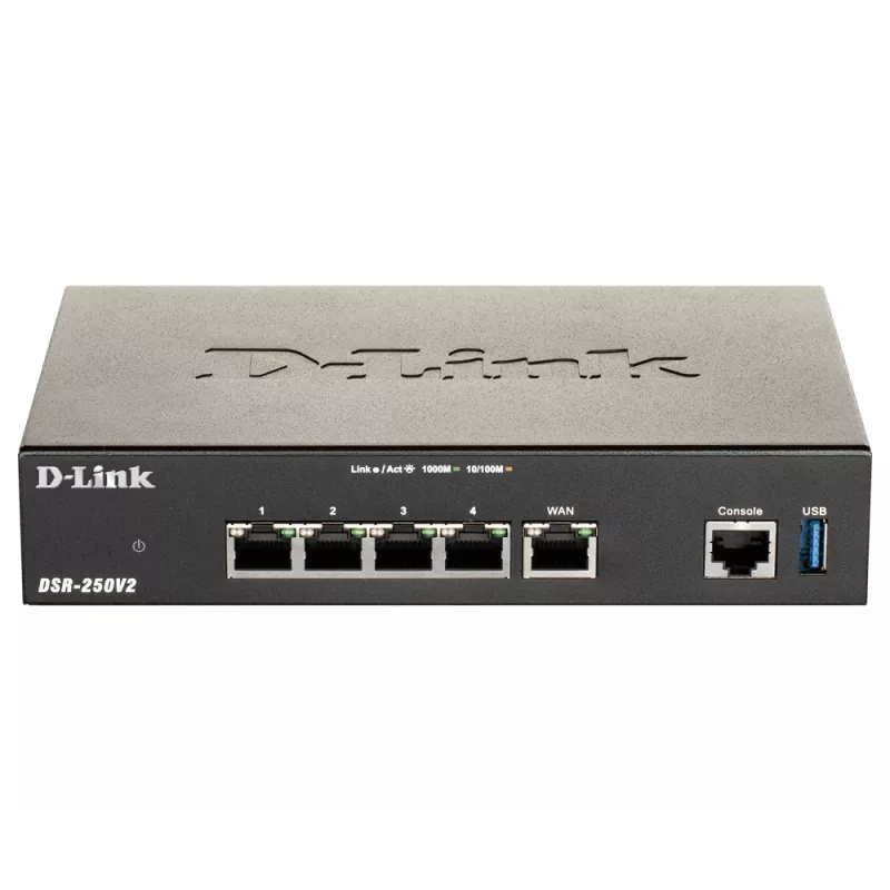 Stalinis maršrutizatorius D-Link DSR-250V2 belaidis Gigabit Ethernet juodas