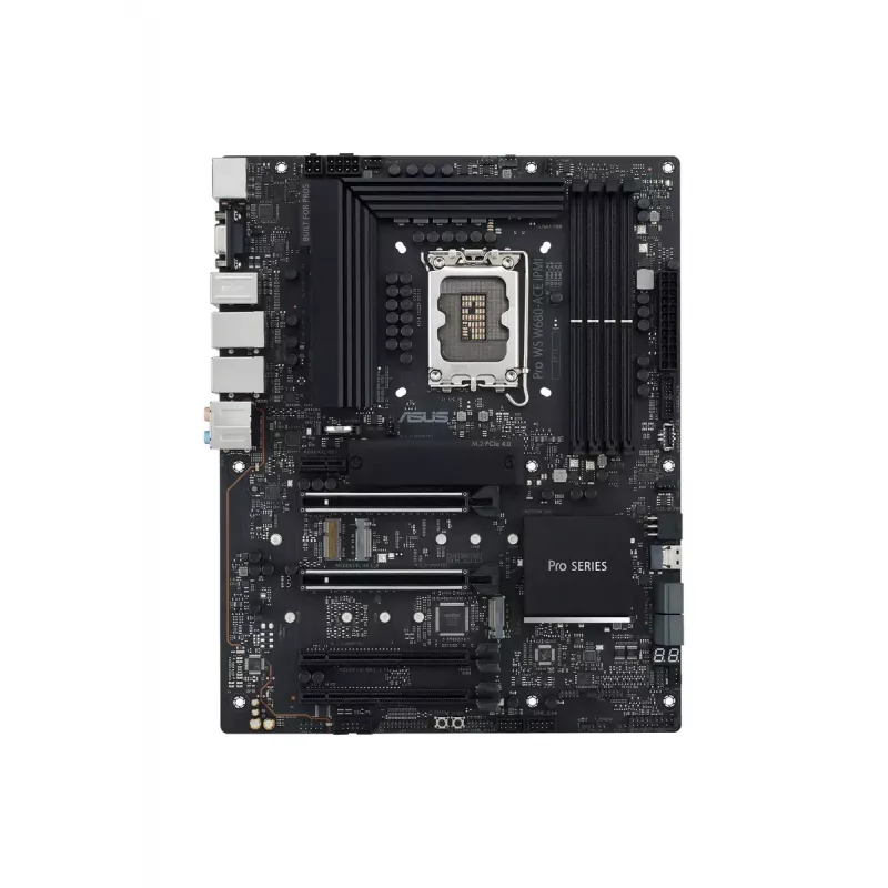 Motininė plokštė ASUS PRO WS W680-ACE — Intel W680 ATX, LGA 1700, DDR5, 4 DIMM (128 GB), 3x M.2, 2x 2,5Gb LAN, 7.1 garso