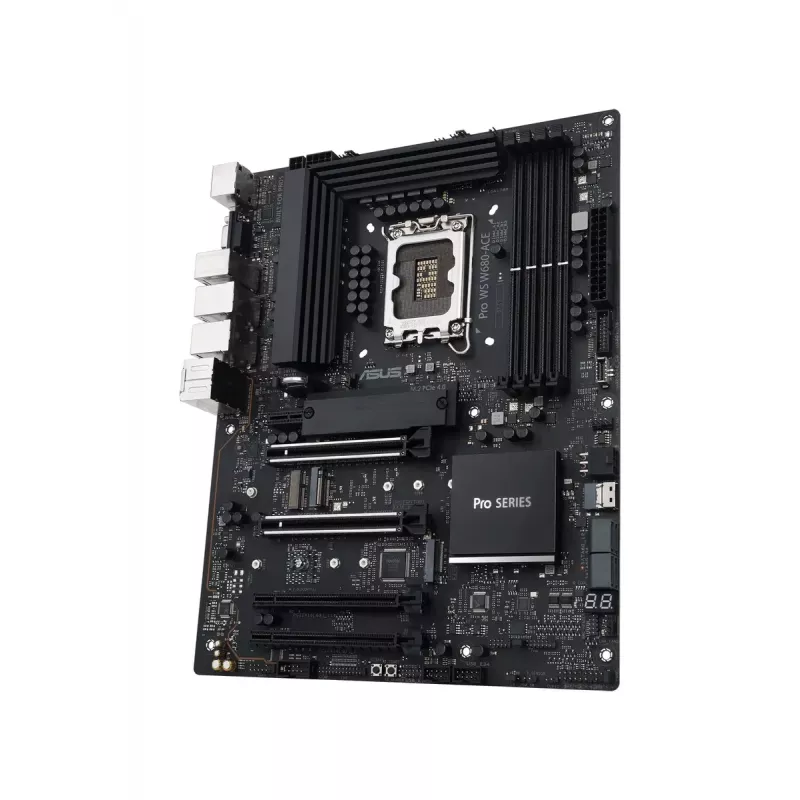 Motininė plokštė ASUS PRO WS W680-ACE — Intel W680 ATX, LGA 1700, DDR5, 4 DIMM (128 GB), 3x M.2, 2x 2,5Gb LAN, 7.1 garso