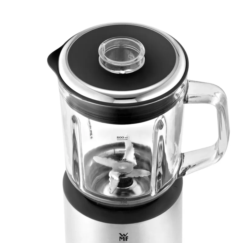 WMF KITCHENminis 0416490011 0.8 L Stalinis trintuvas 400 W Juoda, Nerūdijantis plienas, Skaidrus