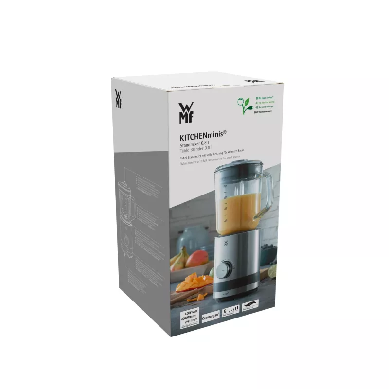 WMF KITCHENminis 0416490011 0.8 L Stalinis trintuvas 400 W Juoda, Nerūdijantis plienas, Skaidrus