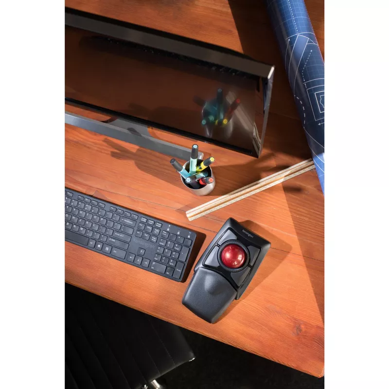 Kensington Expert pelė belaidis rutulinis pelės įrenginys, abiem rankoms tinkamas, optinis, RF belaidis + Bluetooth, 400 DPI, juodas
