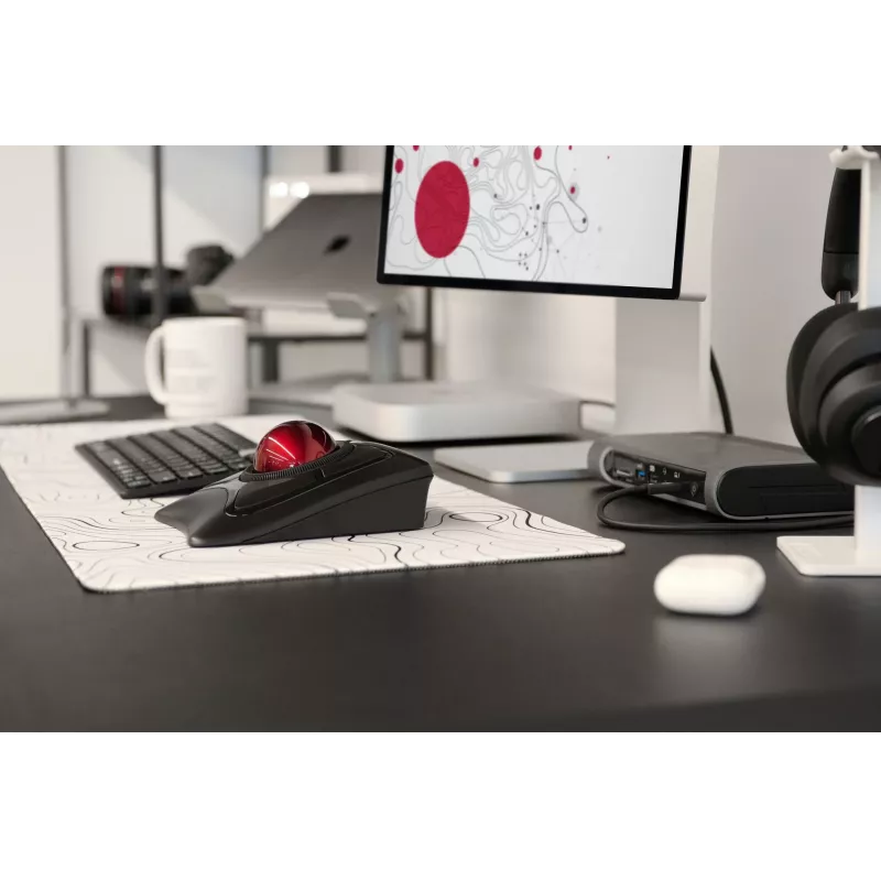 Kensington Expert pelė belaidis rutulinis pelės įrenginys, abiem rankoms tinkamas, optinis, RF belaidis + Bluetooth, 400 DPI, juodas
