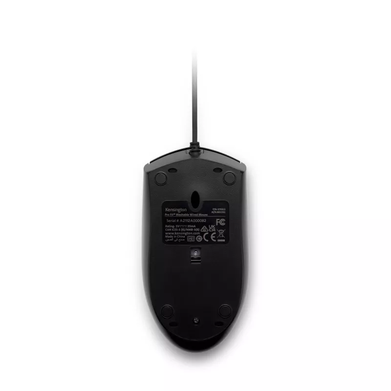Kensington Pro Fit laidinė plaunama pelė, abiem rankoms tinkama, optinė, USB, 1600 DPI, juoda