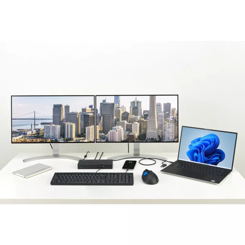Kensington SD4781P EQ USB-C & USB-A Dual 4K Dockavimo stotelė, laidinė, USB 3.2 Gen 2 (3.1 Gen 2) Type-C, 100 W, 3,5 mm, 10,100,1000 Mbit/s, juoda