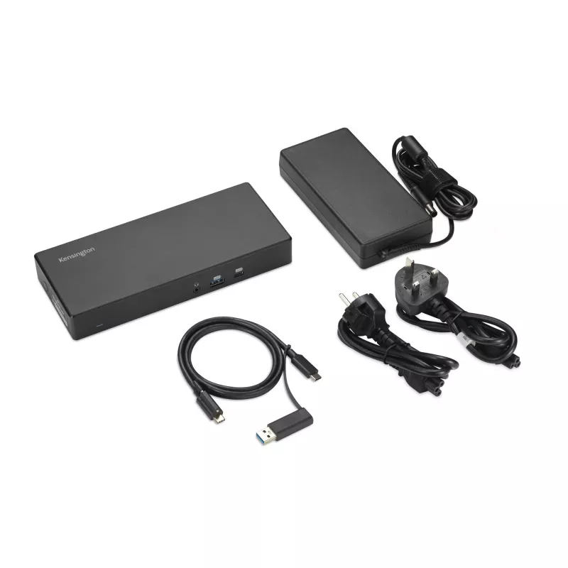 Kensington SD4781P EQ USB-C & USB-A Dual 4K Dockavimo stotelė, laidinė, USB 3.2 Gen 2 (3.1 Gen 2) Type-C, 100 W, 3,5 mm, 10,100,1000 Mbit/s, juoda