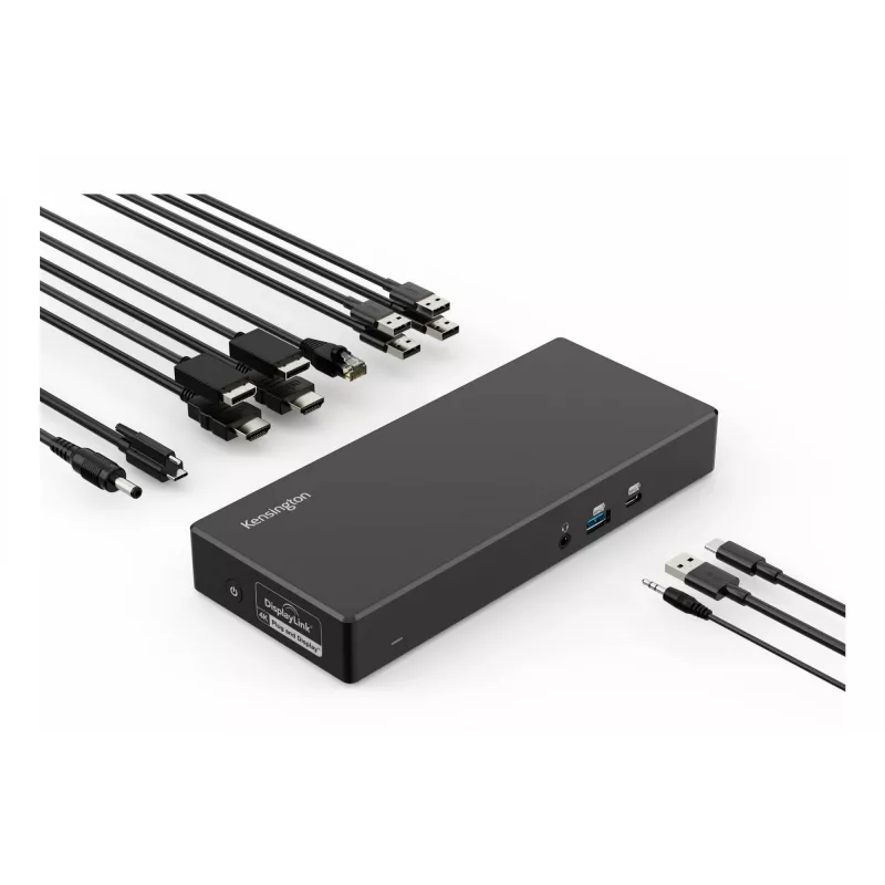 Kensington SD4781P EQ USB-C & USB-A Dual 4K Dockavimo stotelė, laidinė, USB 3.2 Gen 2 (3.1 Gen 2) Type-C, 100 W, 3,5 mm, 10,100,1000 Mbit/s, juoda