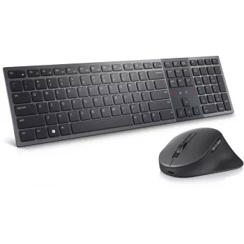 DELL KM900 klaviatūra su pele, biuro, belaidė RF + Bluetooth, QWERTZ, vokiška, grafito