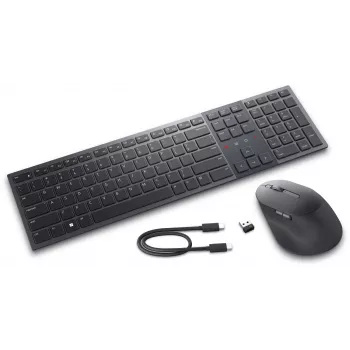 DELL KM900 klaviatūra su pele, biuro, belaidė RF + Bluetooth, QWERTZ, vokiška, grafito