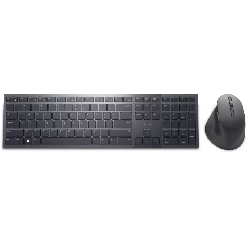 DELL KM900 klaviatūra su pele, biuro, belaidė RF + Bluetooth, QWERTZ, vokiška, grafito