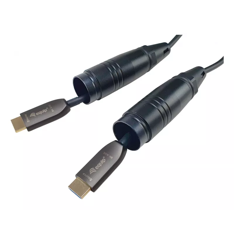 Equip HDMI 2.1 Active Optic Armored kabelis, 25 m, 8K/60Hz, 4K/120Hz, 48 Gbps