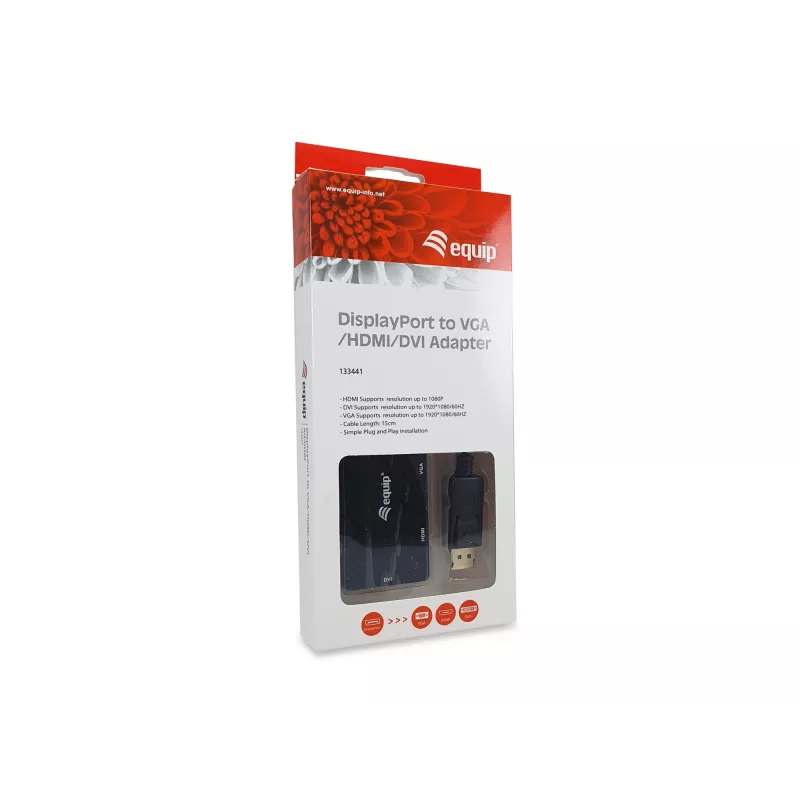 Adapter DisplayPort į VGA HDMI DVI Equip 133441