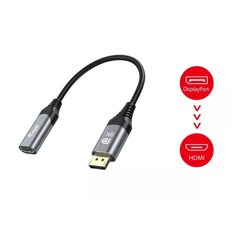 Equip DisplayPort 1.4 į HDMI adapteris 8K 60Hz 0,15m