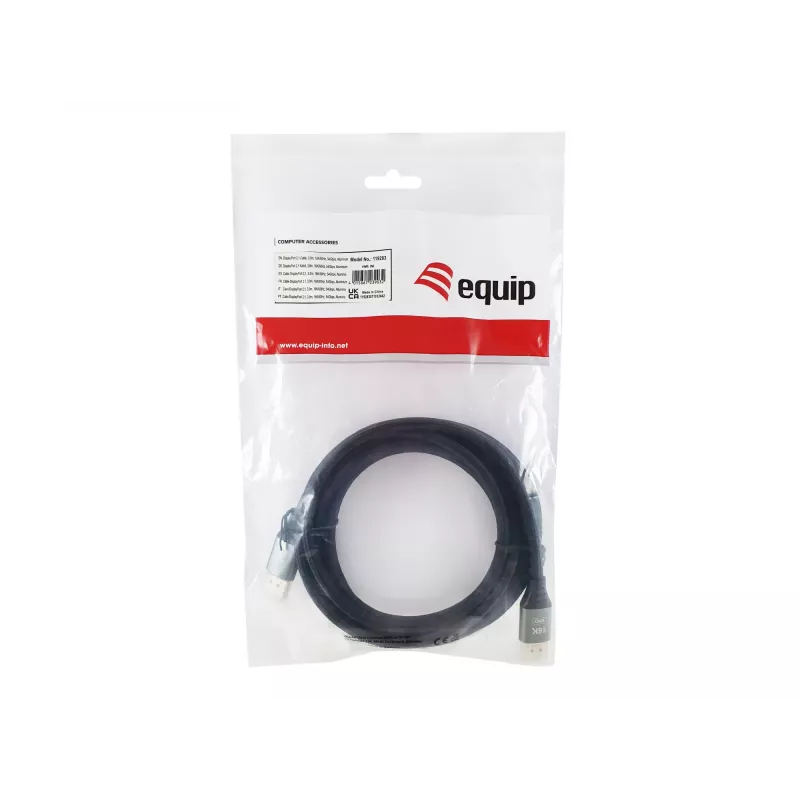 Equip DisplayPort 2.1 Premium kabelis, 3,0 m, 16K/60Hz, 54 Gbps
