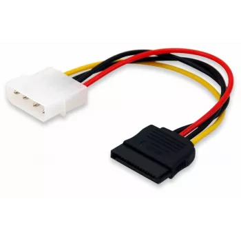„Equip“ SATA vidinis maitinimo laidas, Molex (4 kontaktų), SATA 15 kontaktų, 0,15 m, kištukas, tiesus, tiesus