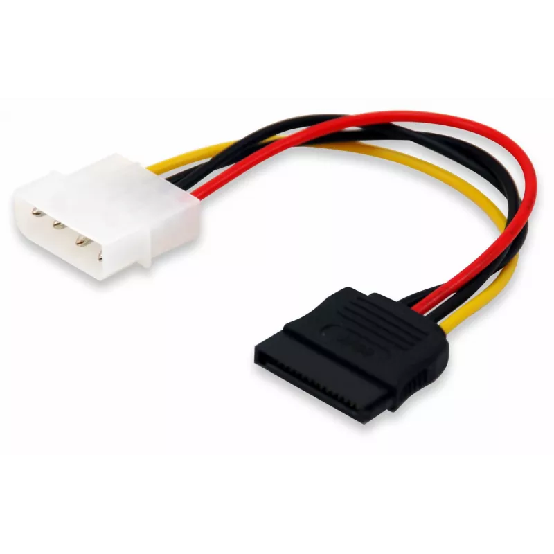 „Equip“ SATA vidinis maitinimo laidas, Molex (4 kontaktų), SATA 15 kontaktų, 0,15 m, kištukas, tiesus, tiesus