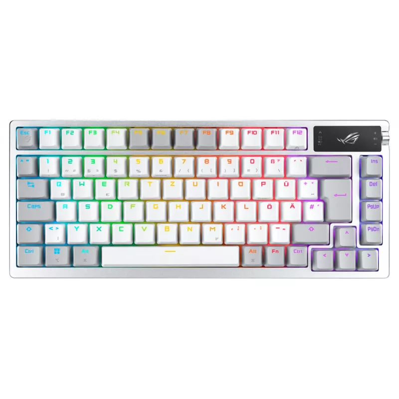 ASUS ROG Azoth White klaviatūra žaidimams USB + RF belaidis + Bluetooth QWERTZ vokiška