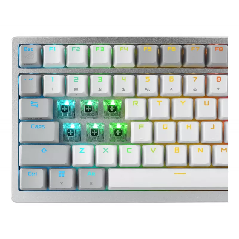 ASUS ROG Azoth White klaviatūra žaidimams USB + RF belaidis + Bluetooth QWERTZ vokiška