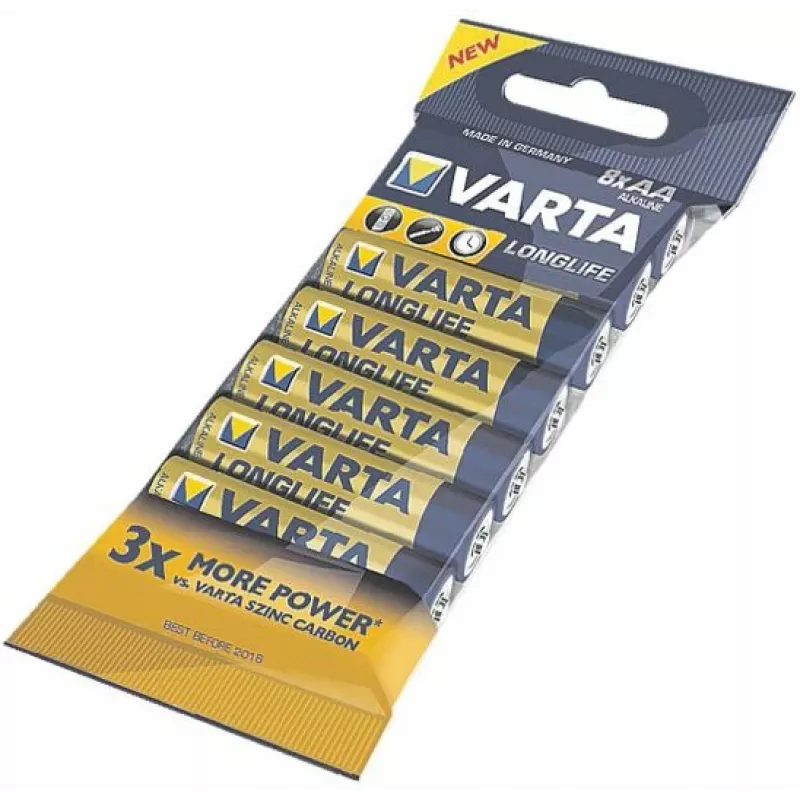 VARTA baterija Longlife Aa Lr 6 didmeninė pakuotė 1x8