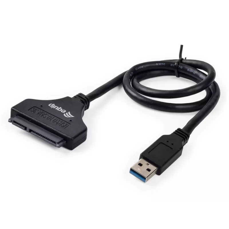 Equip USB 3.0 į SATA adapteris, juodas, 5 Gbit/s, CE, 50 mm, 9,5 mm, 550 mm
