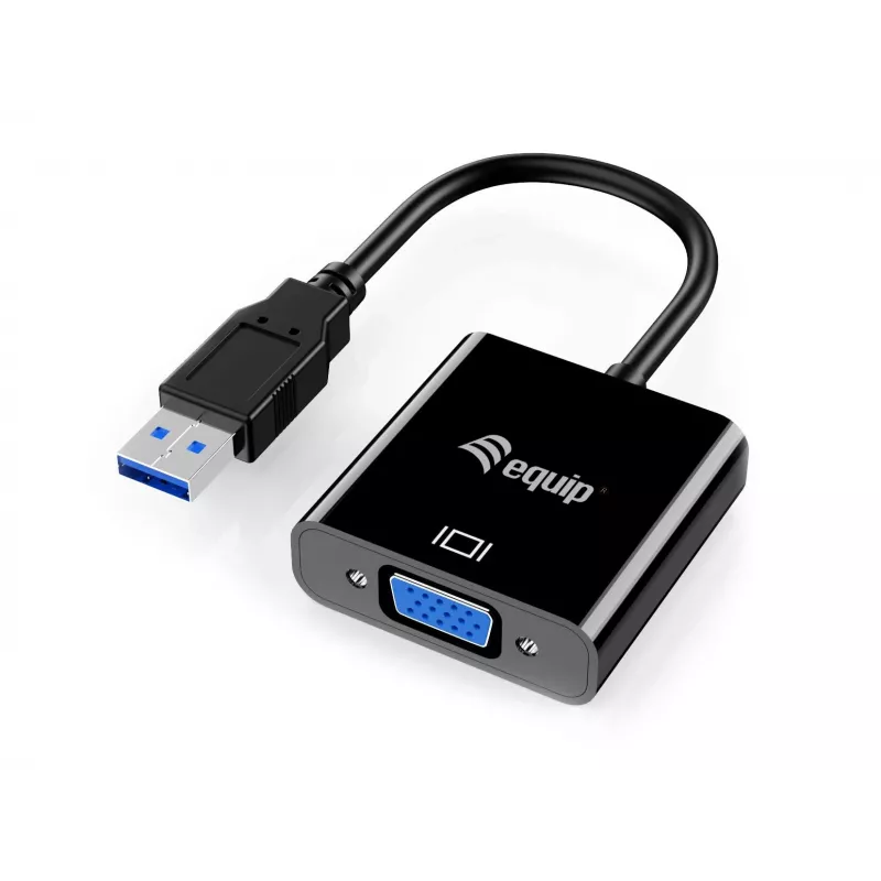 Equip USB 3.0 į VGA adapteris, 3.2 Gen 1 (3.1 Gen 1), USB Type-A, VGA (D-Sub) išvestis, 1920 x 1080 pikselių