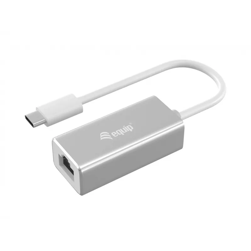 Equip USB Type C į RJ45 Gigabit tinklo adapteris, laidinis, USB Type-C, Ethernet, 1000 Mbit/s, sidabrinis