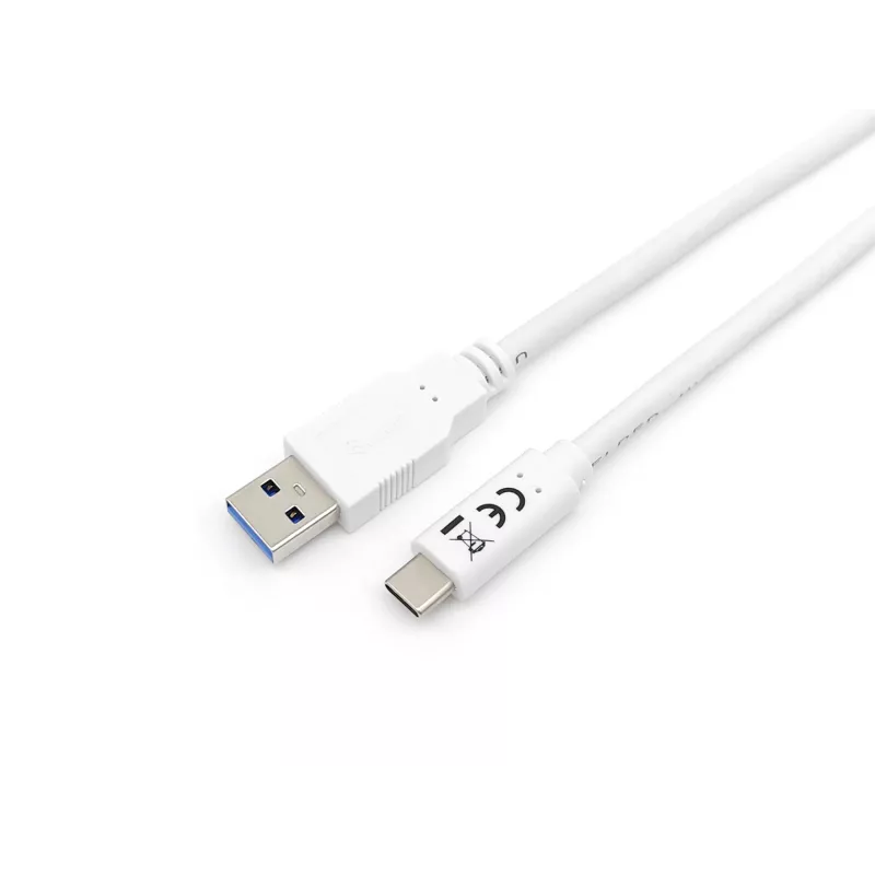Equip USB 3.2 Gen 1 Type-C į A kabelis, M/M, 1 m, 1 m, USB A, USB C, USB 3.2 Gen 1 (3.1 Gen 1), 5 Gbit/s, Balta