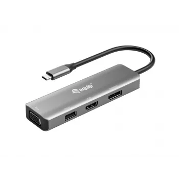 Equip USB-C į HDMI/DisplayPort/VGA/USB adapteris, USB Type-C, HDMI išvestis, DisplayPort išvestis, VGA (D-Sub) išvestis, 3840 x 2160 pikselių