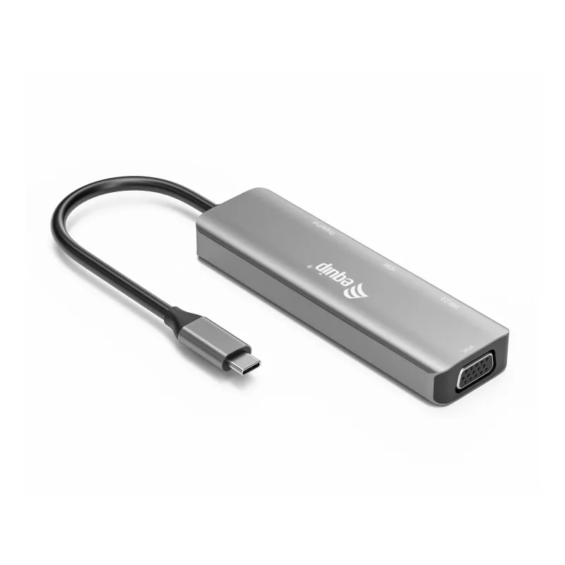 Equip USB-C į HDMI/DisplayPort/VGA/USB adapteris, USB Type-C, HDMI išvestis, DisplayPort išvestis, VGA (D-Sub) išvestis, 3840 x 2160 pikselių