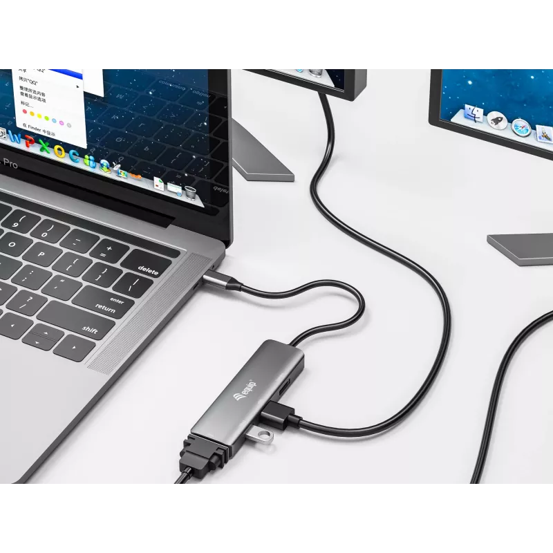 Equip USB-C į HDMI/DisplayPort/VGA/USB adapteris, USB Type-C, HDMI išvestis, DisplayPort išvestis, VGA (D-Sub) išvestis, 3840 x 2160 pikselių