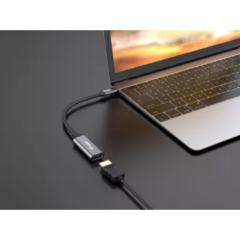 Equip USB-C į HDMI 2.0 adapteris, 4K/60Hz, 0,15 m, USB Type-C, HDMI, vyriškas, moteriškas, tiesus