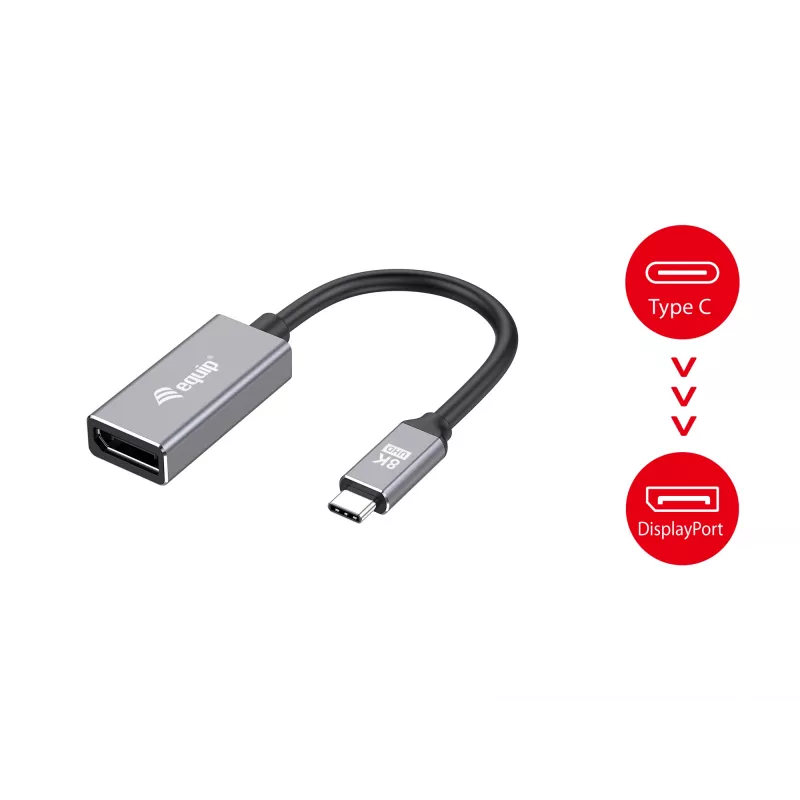 Equip USB-C prie DisplayPort 1.4 adapteris 8K 30Hz 0.15m