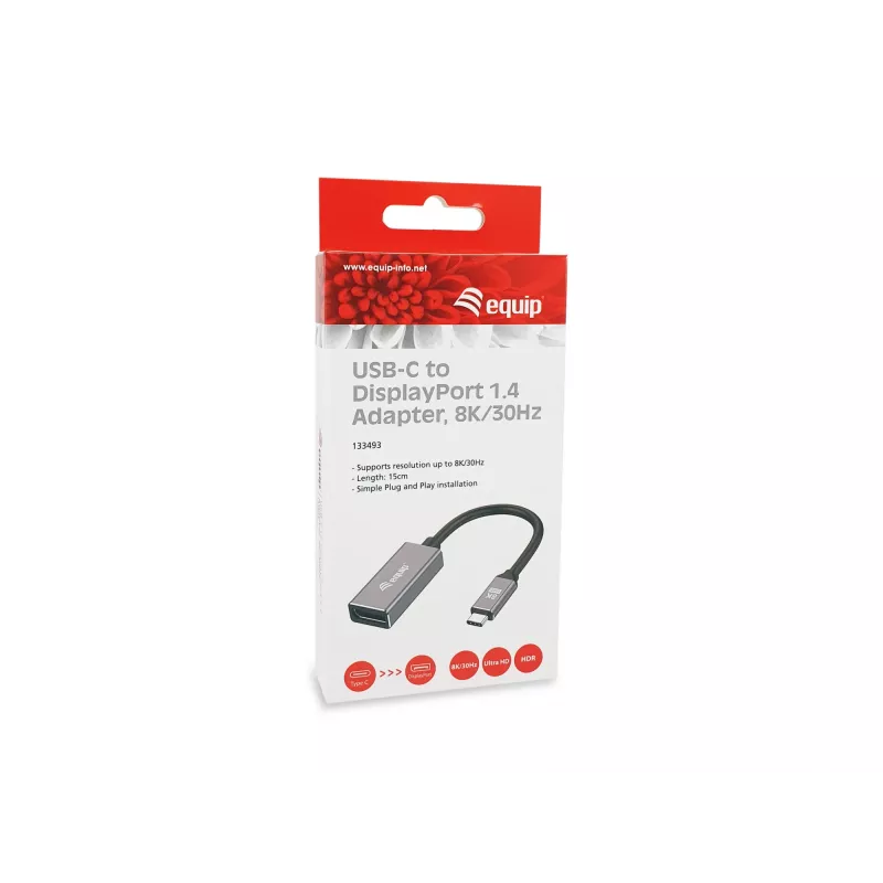 Equip USB-C prie DisplayPort 1.4 adapteris 8K 30Hz 0.15m