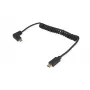 Equip USB 2.0 C į C 90° kampuotas spiralinis laidas M/M 1 m juodas