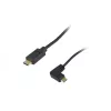 Equip USB 2.0 C į C 90° kampuotas spiralinis laidas M/M 1 m juodas