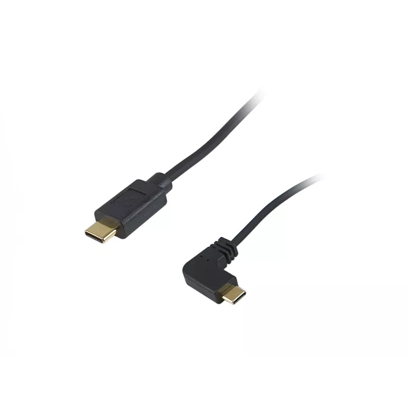 Equip USB 2.0 C į C 90° kampuotas spiralinis laidas M/M 1 m juodas