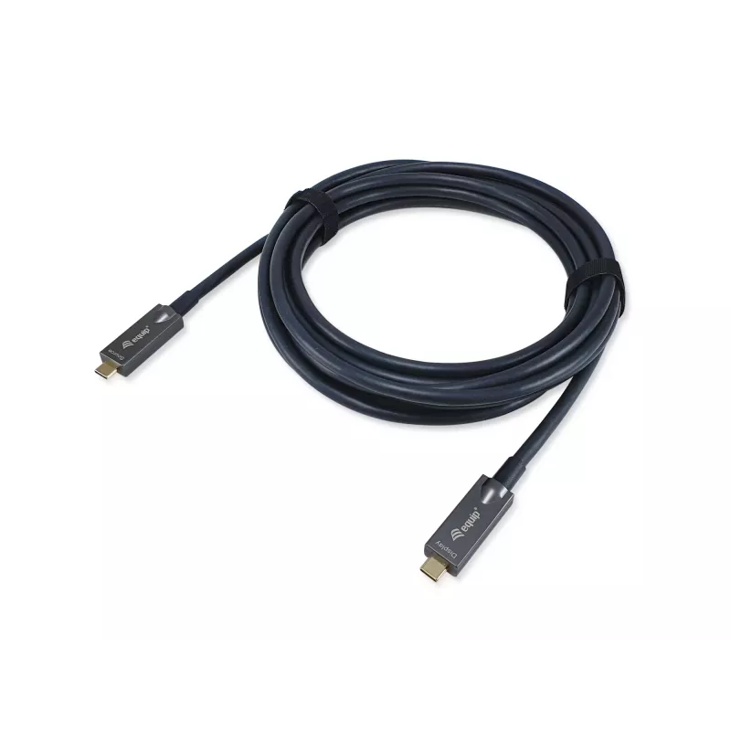 Equip USB-C į C aktyvus optinis kabelis, kištukas/kištukas, 5,0 m, PD 60 W, 4K/60 Hz, 10 Gbps, vaizdas+duomenys+PD