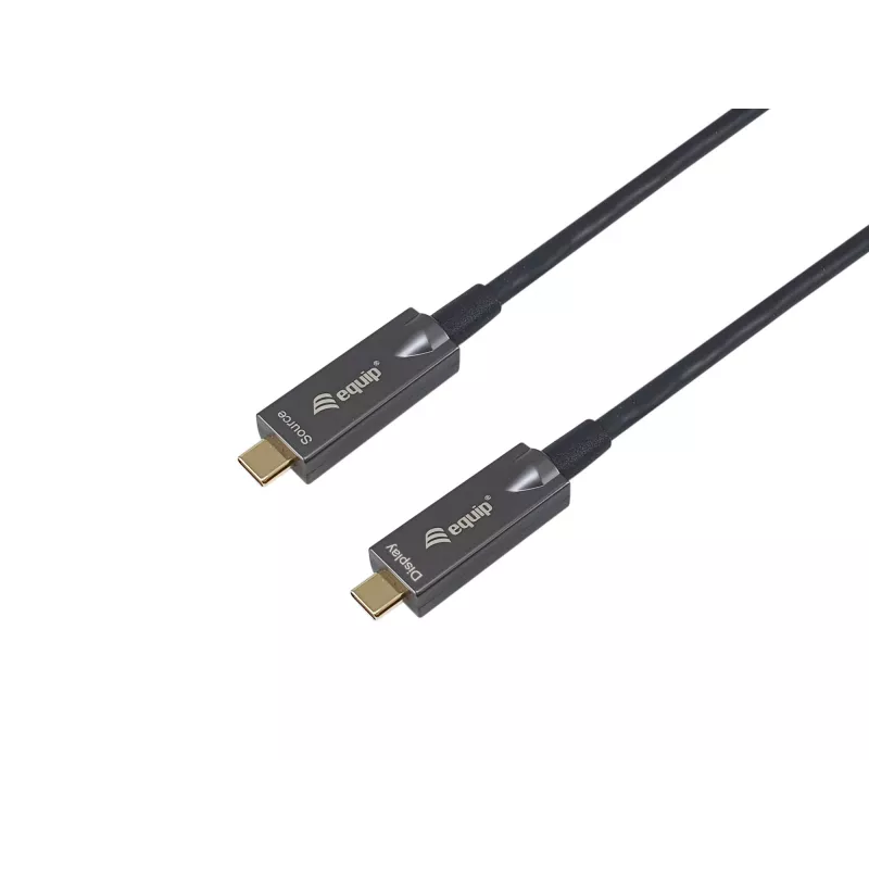 Equip USB-C į C aktyvus optinis laidas, 10 m, 4K/60 Hz, vaizdas+duomenys+PD