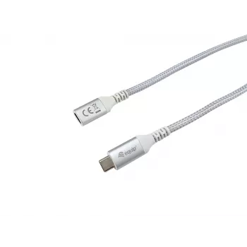 Equip USB 3.2 Gen 2 C į C ilginimo kabelis, 1,0 m, M/F, 4K/60 Hz, 10 Gb/s, baltas