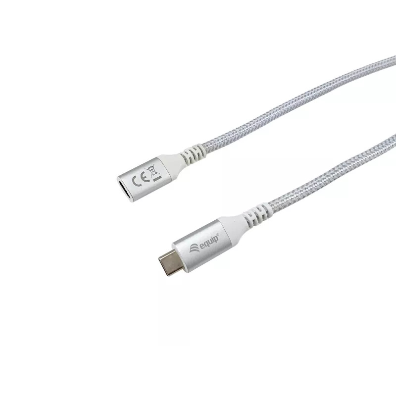 Equip USB 3.2 Gen 2 C į C ilginimo kabelis, 1,0 m, M/F, 4K/60 Hz, 10 Gb/s, baltas
