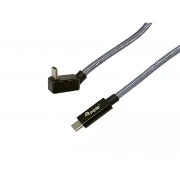Equip USB 3.2 Gen 2x2 C į C U formos kištuko kabelis, 1,0 m, juodas, M/M, PD240W, 4K/60Hz, 20Gbps