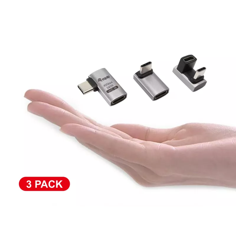 Equip USB 4 C į C adapteris, 40 Gbps, PD 240 W, 3 vnt. pakuotė