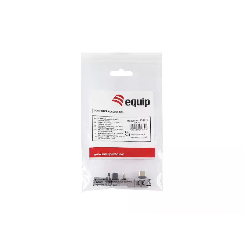 Equip USB 4 C į C adapteris, 40 Gbps, PD 240 W, 3 vnt. pakuotė