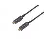 Equip aktyvus optinis USB-C į USB-C laidas, kištukas/kištukas, 15 m, PD 60 W, 4K/60 Hz, 10 Gbps, vaizdas+duomenys+PD