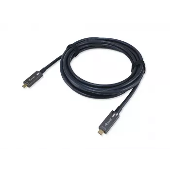 Equip aktyvus optinis USB-C į USB-C laidas, kištukas/kištukas, 15 m, PD 60 W, 4K/60 Hz, 10 Gbps, vaizdas+duomenys+PD