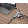 Equip USB-C 8 viename daugiafunkcis adapteris, laidinis, USB Type-C, 100 W, 1000 Mbit/s, 1000BASE-T, IEEE 802.3ab